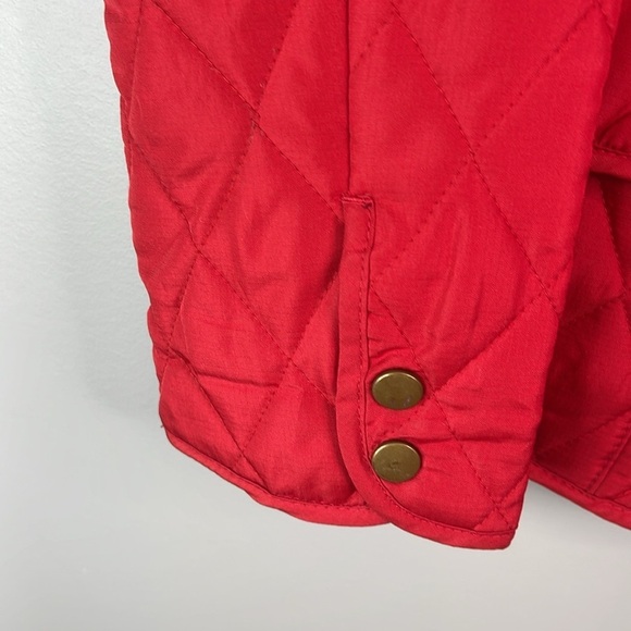 NORTHERN REFLECTIONS Quilted Barn Jacket Red Collar Snap Pockets Equestrian M - Picture 6 of 12